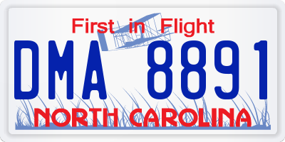 NC license plate DMA8891