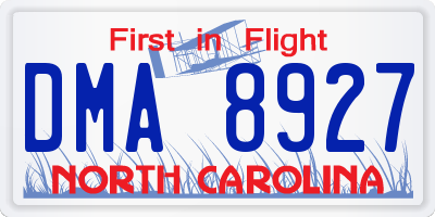 NC license plate DMA8927