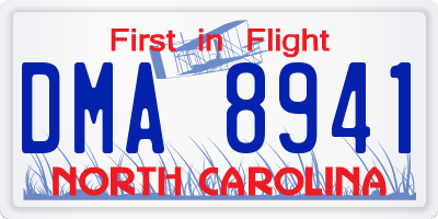 NC license plate DMA8941