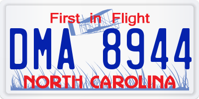 NC license plate DMA8944