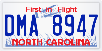 NC license plate DMA8947