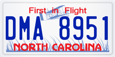 NC license plate DMA8951