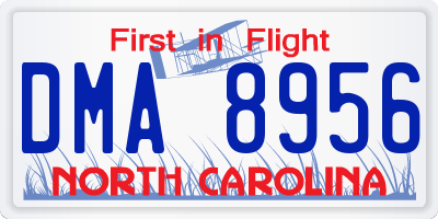 NC license plate DMA8956