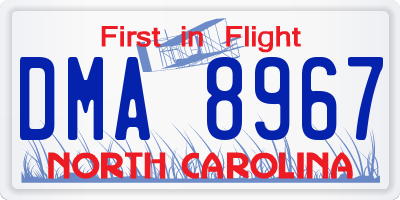 NC license plate DMA8967