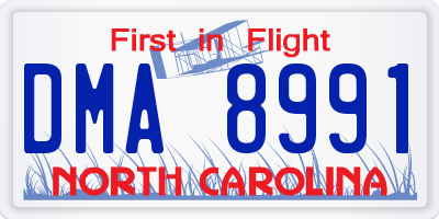 NC license plate DMA8991