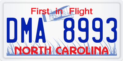 NC license plate DMA8993