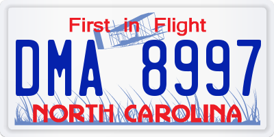 NC license plate DMA8997