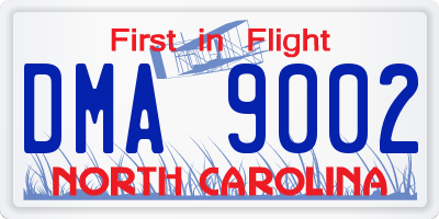 NC license plate DMA9002