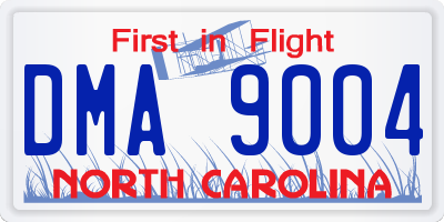 NC license plate DMA9004