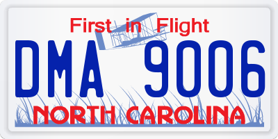 NC license plate DMA9006