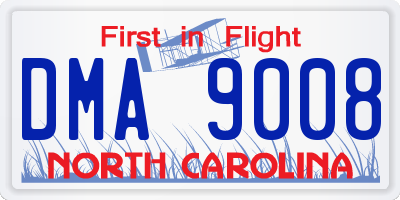 NC license plate DMA9008