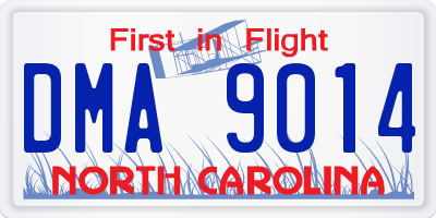 NC license plate DMA9014