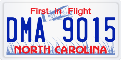 NC license plate DMA9015