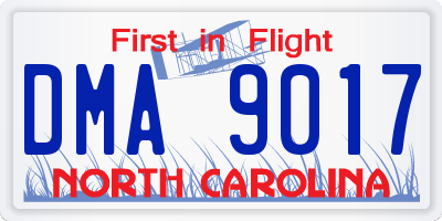 NC license plate DMA9017