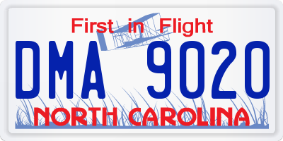 NC license plate DMA9020