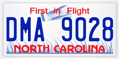 NC license plate DMA9028