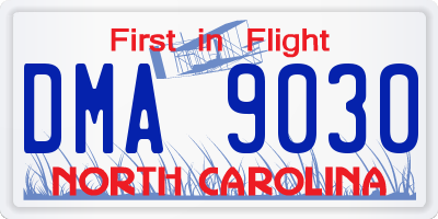 NC license plate DMA9030