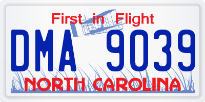 NC license plate DMA9039
