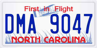 NC license plate DMA9047