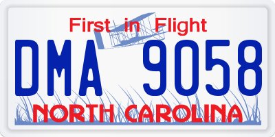 NC license plate DMA9058