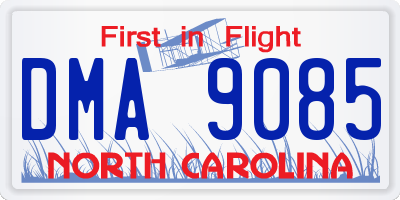 NC license plate DMA9085