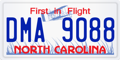 NC license plate DMA9088