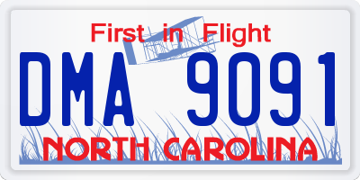 NC license plate DMA9091