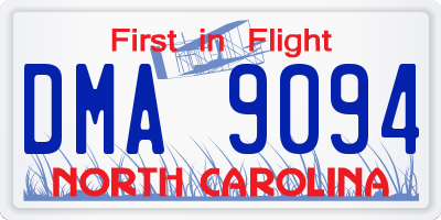 NC license plate DMA9094
