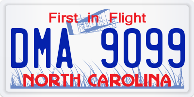 NC license plate DMA9099