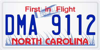 NC license plate DMA9112