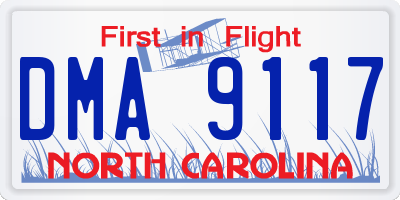 NC license plate DMA9117