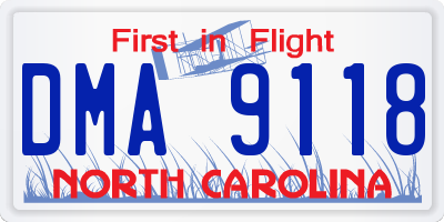 NC license plate DMA9118