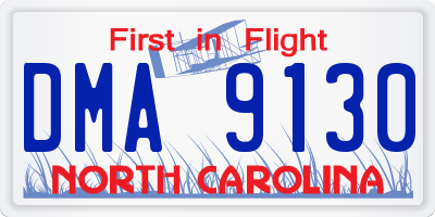NC license plate DMA9130