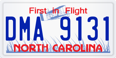 NC license plate DMA9131