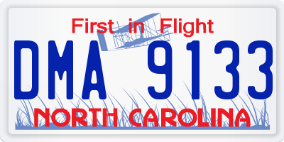 NC license plate DMA9133