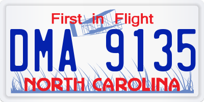 NC license plate DMA9135
