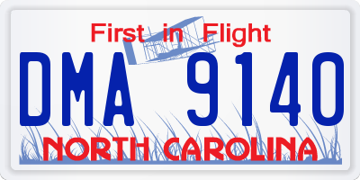 NC license plate DMA9140