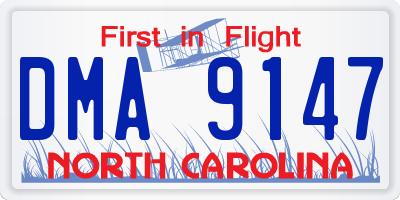 NC license plate DMA9147