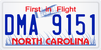 NC license plate DMA9151