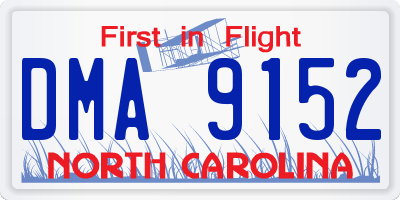 NC license plate DMA9152
