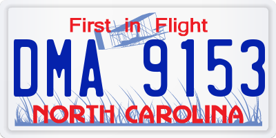 NC license plate DMA9153