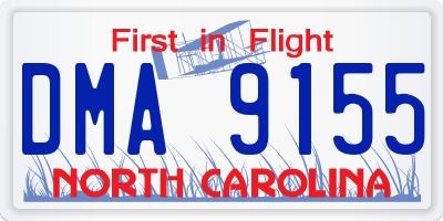 NC license plate DMA9155