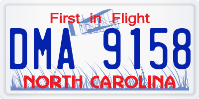 NC license plate DMA9158