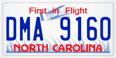 NC license plate DMA9160