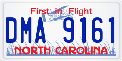 NC license plate DMA9161