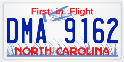 NC license plate DMA9162