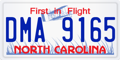 NC license plate DMA9165