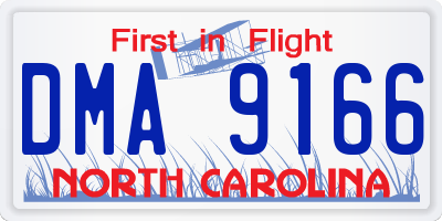 NC license plate DMA9166