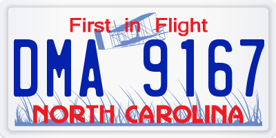 NC license plate DMA9167