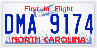 NC license plate DMA9174